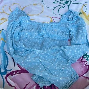 Blue pacsun long sleeve crop top